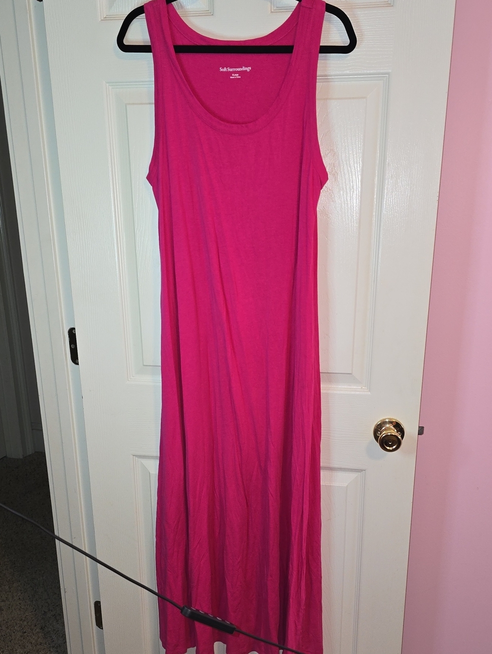 Soft Surroundings Hot‎ Pink Sleeveless Maxi Dress